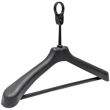 Imagem de Kit 24 Cabides de Roupa Antifurto para Hotel Adulto Reforçado Preto Po