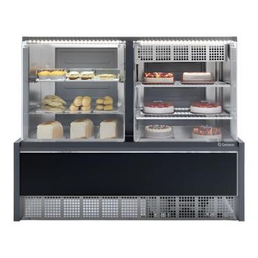 Imagem de Expositor Neutra E Fria Aurora Grna-140r Preto Vidro Reto 220V - Gelopar