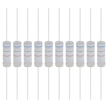 Imagem de YOKIVE 10 resistores de filme de óxido metálico de 6,8 K Ohm 5 watts, 5% de chumbo axial de resistor de tolerância | À prova de chamas para circuitos eletrônicos DIY, projetos de áudio e vídeo