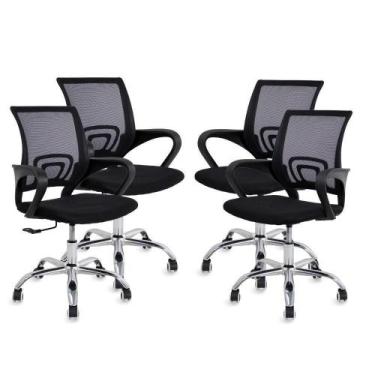 Imagem de Kit 4 Cadeiras De Escritório Preta Diretor Jadel Healer