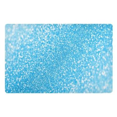Imagem de GAIGEO Tapete interno com glitter azul petróleo, tapetes de entrada interna para casa, tapetes de entrada interna, tapetes internos 81 x 50 cm