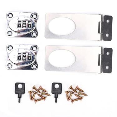 Imagem de Generic Fechadura de Combinação de 3 Dígitos, Fechadura de Armário Sem Chave Com 2 Métodos de Instalação para Portas Deslizantes de Balanço, Gavetas, Portões de Despensa (2 unidades)
