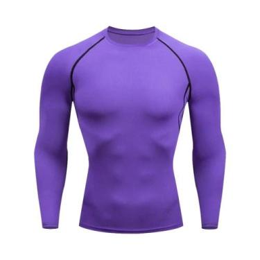 Imagem de Camiseta De Compressão De Manga Longa Para Homens, Secagem Rápida, Par