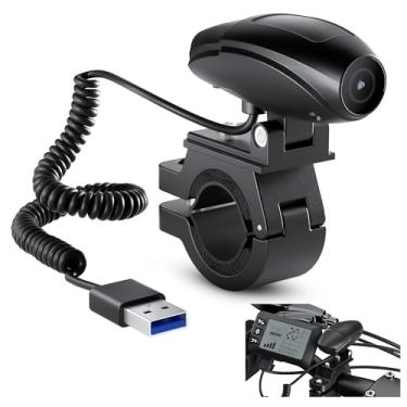 Imagem de AMYET Câmera de motocicleta, câmera de capacete HD 1080PP com lente única, IP65 à prova d'água, modo de estacionamento, câmera de painel de motocicleta com cartão SD de 64 GB, gravador de direção