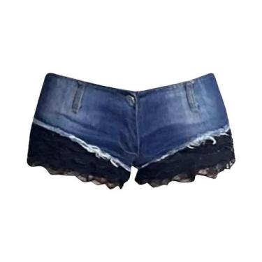 Imagem de Shorts Jeans Ultra Curtos De Cintura Baixa Para Mulheres Estilo Americ