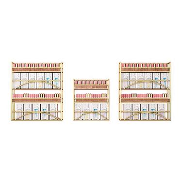 Imagem de Rack de armazenamento de esmalte de parede de metal, suporte para exibição de esmalte montado na parede, organizador fixo de decoração de parede, usado para esmalte, batom, perfume