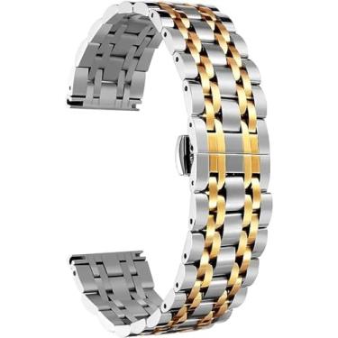 Imagem de HEPUP Pulseira de relógio de aço inoxidável 316L de alta qualidade, 6 cores para mulheres e homens, ouro, prata, preto, ouro rosa, tonelada dourada, 18mm, Acetato, Sem Pedra Preciosa