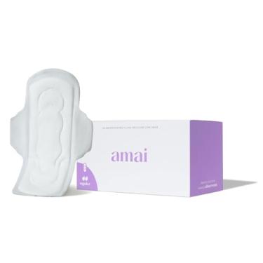 Imagem de amai, Absorvente Externo Fluxo Regular, Algodão Sem Químicos, Hipoalergênico, Sem plástico comum, Com Abas - 28 unidades