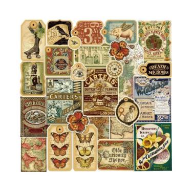 Imagem de Adesivos Vintage De Mapas De Plantas 100PCS Para Garrafas De Água, Diá