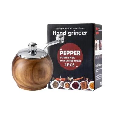 Imagem de Moedor De Pimenta Esférico Manual Com Manivela, Núcleo Cerâmico, Ferra