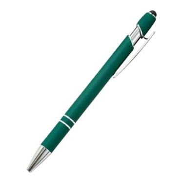 Imagem de ONECMN 20 a 200 canetas esferográficas de metal por atacado, caneta para tela sensível ao toque, escritório, escola, caneta publicitária, logotipo personalizado, gravação a laser (verde oliva, 100