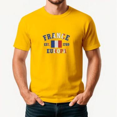 Imagem de Camiseta Masculina FRANÇA Exclusiva Algodão Premium-Masculino