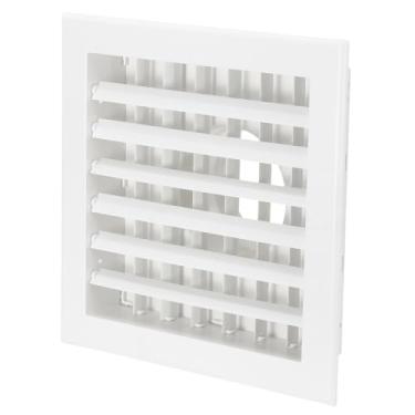 Imagem de PATIKIL Tampa de ventilação quadrada de 20 x 20 cm, diâmetro de 10 cm de diâmetro, grade de suprimento de ar, difusor de ar ajustável com adaptador quadrado a redondo para duto de ventilação de