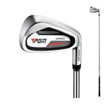 Imagem de Taco de golfe #5/6/7/8/9/P/S vara de treino de ferro destro, homens mulheres eixo de carbono cabeça de aço inoxidável taco de golfe ferro (#S, masculino-haste de aço)