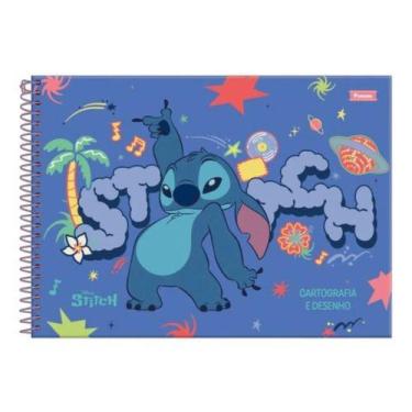 Imagem de Caderno Cartografia Desenho Stitch Capa Dura Grande 80 Fls - Foroni