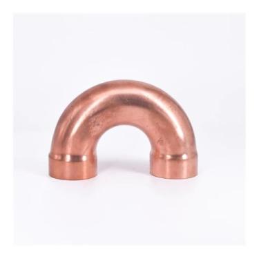 Imagem de Cobre 180 cotovelo encanamento encaixe de tubulação água gás óleo Scoket solda extremidade alimentação 180 graus 42 mm x1,2 mm x 95