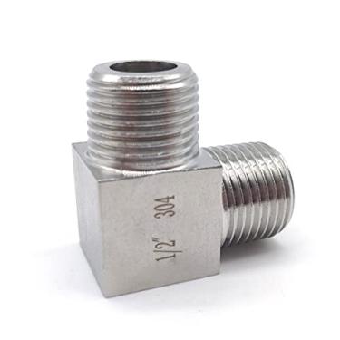 Imagem de High Presssue 1/20.3 cm 1/10.2 cm 3/20.3 cm 1/5.1 cm 3/10.2 cm 2.5 cm NPT fêmea macho ângulo cotovelo 90 graus acoplador de tubulação inoxidável 304 gás água (masculino para macho, BSP_2.5 cm)