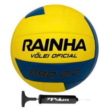 Imagem de Kit Bola de Vôlei Rainha 2.0 PRO + Bomba de Ar, Amarelo