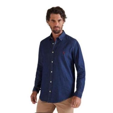 Imagem de Camisa Cont Ae Easy Oxford Denim Ml Reserva-Masculino
