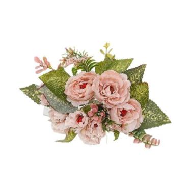 Imagem de Arco De Rosas De Seda Com 9 Cabeças, Flor Artificial Para Decoração De