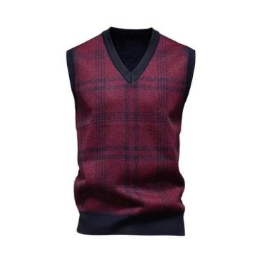 Imagem de Suéter Masculino De Tricô Com Decote Em V, Quente Para Outono E Invern