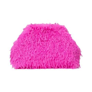 Imagem de Bolsa Clutch Grande Y2K Estilo Fuzzy Para Mulheres, Estilo Dopamina, B