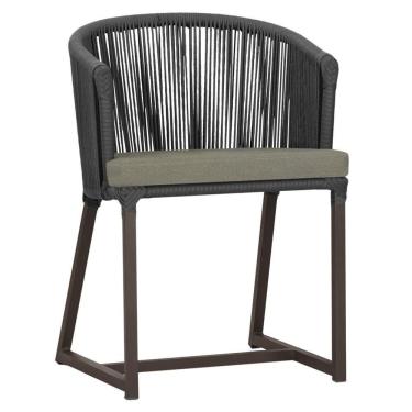 Imagem de Cadeira De Jantar Noronha Alumínio Marrom E8 Trama Original Preto