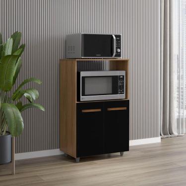 Imagem de Armário Multiuso Nésia 2 Portas Cozinha Mb1 Cor Savana Preto