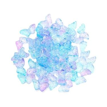 Imagem de Pingentes De Borboleta De Cristal Multicoloridos 8x15mm 50 Peças, Cont
