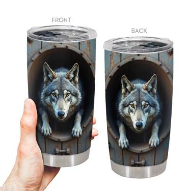 Imagem de Caneca de viagem Oasisdream Tumbler de aço inoxidável 600mL com tampa