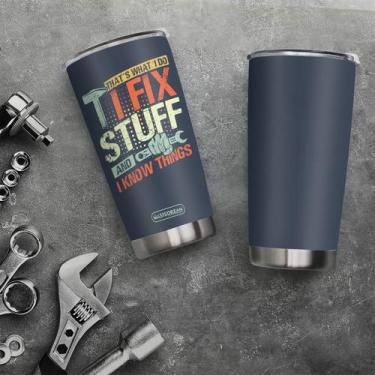 Imagem de Copo de viagem Oasisdream 600ml de aço inoxidável para papai