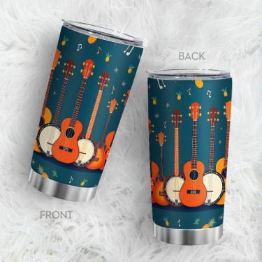 Imagem de Caneca Tumbler Oasisdream em aço inoxidável 600ml com estampa de guita