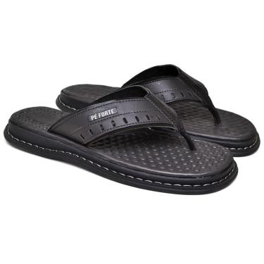 Imagem de Chinelo Masculino Anatômico Ortopédico Antistress em Couro-Masculino