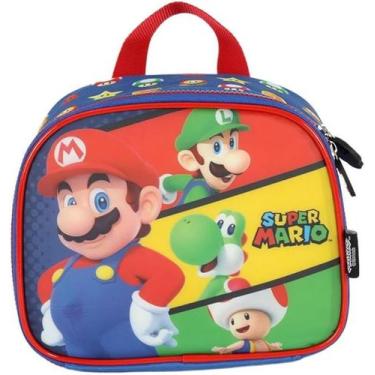 Imagem de Lancheira Termica Infantil Super Mario Amigos Azul Luxcel