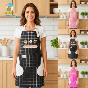 Imagem de Avental Cozinha Multiuso Ajustável Bolso Alça À Prova D Água Impermeáv