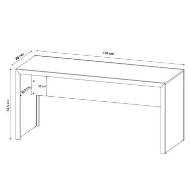 Imagem de Mesa Para Escritório Escrivaninha 180 Cm Branco