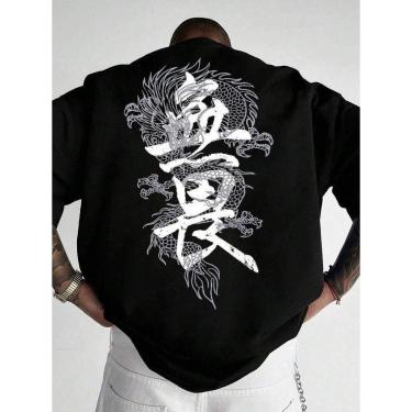 Imagem de Camiseta Oversized Musculação Algodão Casual Treino Academia-Masculino