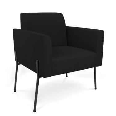 Imagem de Poltrona Pé de Ferro Preto para Consultório Marisa Linho Preto D03 - D'Rossi