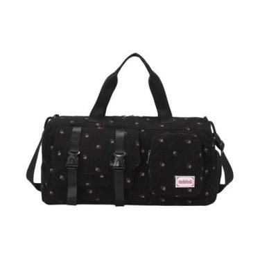 Imagem de Bolsa De Viagem Grande Com Padrão De Morango, Compartimento Para Sapat