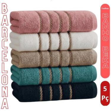 Imagem de Kit 5 Toalhas de Banho Alta Absorção Banhão 70 X 130 Barcelona Beka - 