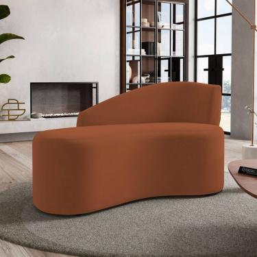 Imagem de Namoradeira Compacta Decorativa Orgânica Auren 100cm Suede Terracota - Desk Design