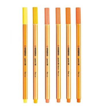 Imagem de Caneta Fineliner 0.4mm Point 88 6 Tons de Amarelo e Laranja - Stabilo