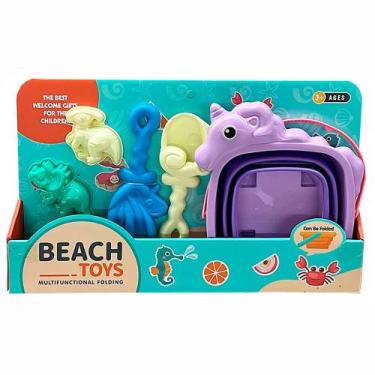 Imagem de Kit Baldinho Dobrável e Pá Cavalinho do Mar Divertido 5 pçs 2407W - CO