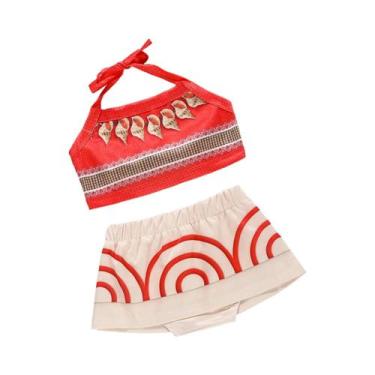 Imagem de Vestido De Aniversário Moana Para Meninas Pequenas, Conjunto De Verão 