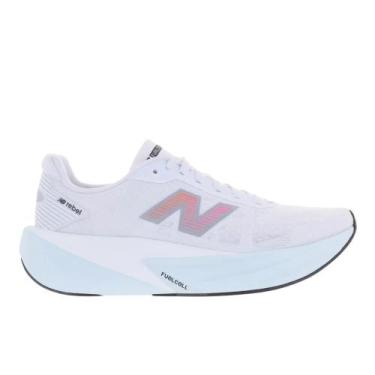 Imagem de Tênis New Balance Fuelcell Rebel V5 Branco Rosa-Feminino Cor:BrancoTam