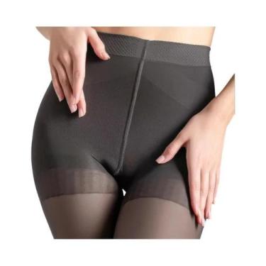 Imagem de Meia-calça Feminina Transparente De Cintura Alta 40D Com Topo De Compr