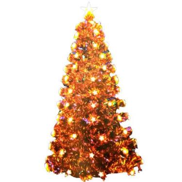 Imagem de Árvore Natalina Dourada 90cm 40 Leds Estrelas Fibra Óptica Bivolt -Sup