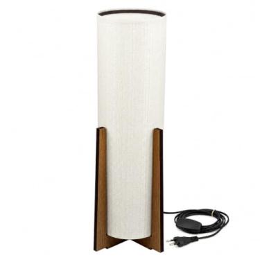 Imagem de Abajur de chão Luminária Atlas 46x14 cm Cúpula Tecido base MDF Fiação 1,5