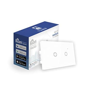 Imagem de Interruptor Touch Inteligente Kian 2 vias Branco - Wi-Fi Switch Bivolt Compatível com Alexa e Google Assistente