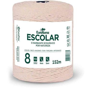 Imagem de Barbante Cru 200g Escolar 4/8 Fios Rl 152m - Pacote com 4, Euroroma, E185.8.100, Multicor